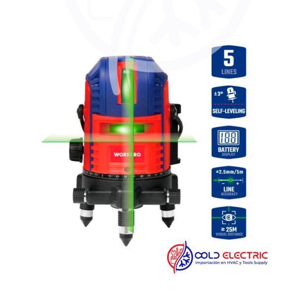 Nivel Laser de Líneas Cruzadas Autonivelante WORKPRO - Imagen 2